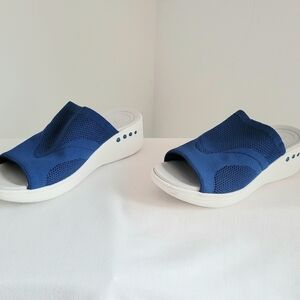 Easy Spirit Royal Blue Stretch Knit Slide Mules 9.5M